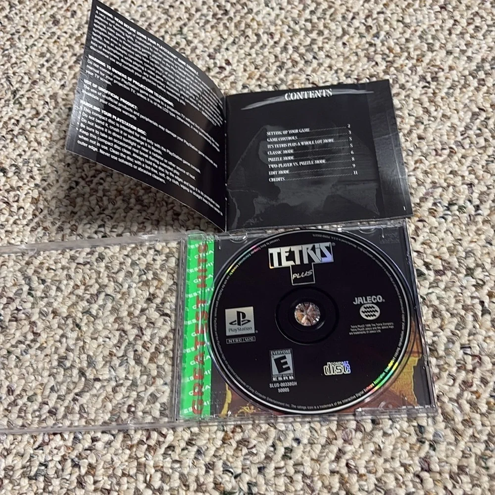 Sony PlayStation Tetris Plus Game Gold and Green